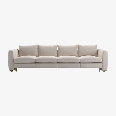 Sofa.com Tiffany Slim 4 Seat Sofa in Taupe Brushed Linen Cotton - sofa.com