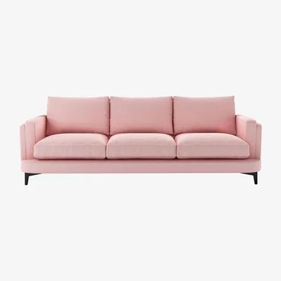 Sofa.com Boston Squared Arm 4 Seat Sofa in Rhubarb Smart Cotton - sofa.com