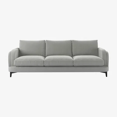 Sofa.com Boston Curved Arm 4 Seat Sofa in Wishing Well Organic Smart Cotton