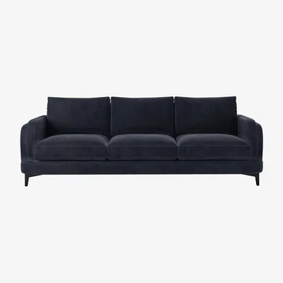 Sofa.com Boston Curved Arm 4 Seat Sofa in Mercury Cashmere Velvet
