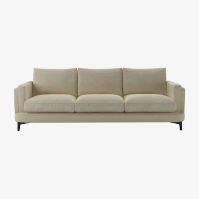 Sofa.com Boston Squared Arm 4 Seat Sofa in Pampas Hygge Smart Linen