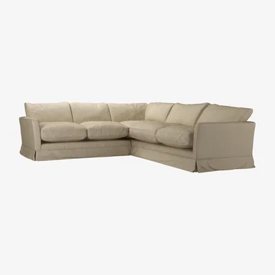 Sofa.com Otto Asym. Crn: LHF 2 Seat w RHF 2.5 Seat in White Sands Soft Chenille - sofa.com
