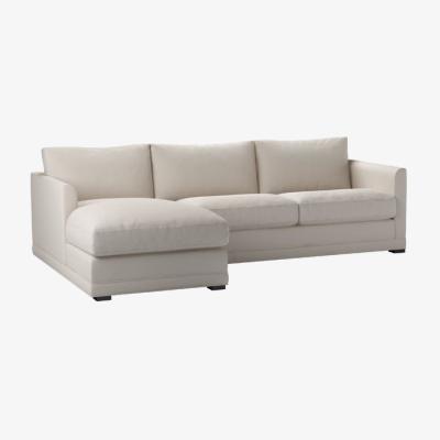 Sofa.com Aissa Medium LHF Chaise Sofa in Taupe Brushed Linen Cotton - sofa.com