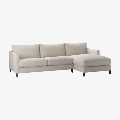 Sofa.com Izzy Medium RHF Chaise Sofa in Taupe Brushed Linen Cotton - sofa.com