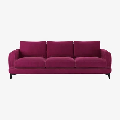 Sofa.com Boston Curved Arm 4 Seat Sofa in Persian Rose Smart Velvet