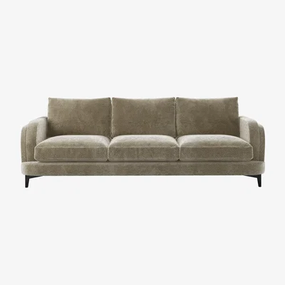 Sofa.com Boston Curved Arm 4 Seat Sofa in Cappuccino Bubble Velvet - sofa.com