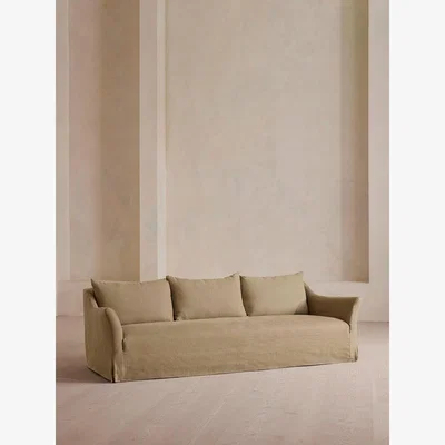 Soho Home Roma Four Seater Sofa, Linen, Wheat