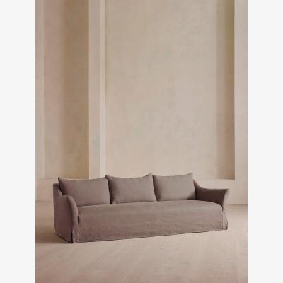 Soho Home Roma Four Seater Sofa, Linen, Mushroom