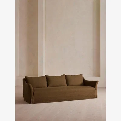 Soho Home Roma Four Seater Sofa, Linen, Ochre