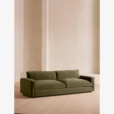 Soho Home Mossley Four Seater Sofa, Velvet, Olive