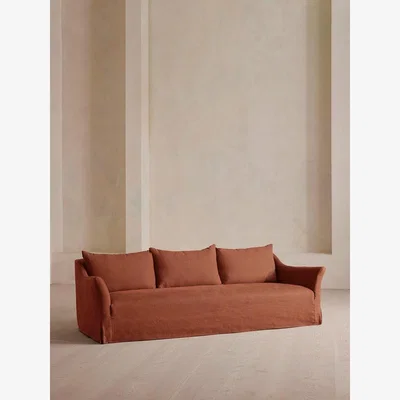 Soho Home Roma Four Seater Sofa, Linen, Antique Rose
