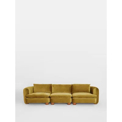 Soho Home Vivienne Modular Sofa, 4 Seater, Cotton Velvet Honey, UK
