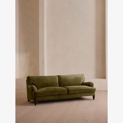 Soho Home Arundel Four Seater Sofa, Velvet, Olive