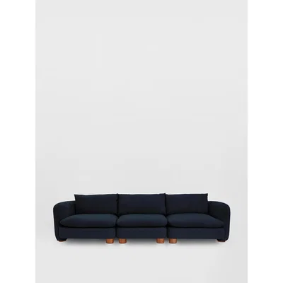 Soho Home Vivienne Modular Sofa, 4 Seater, Linen Dark Navy, UK