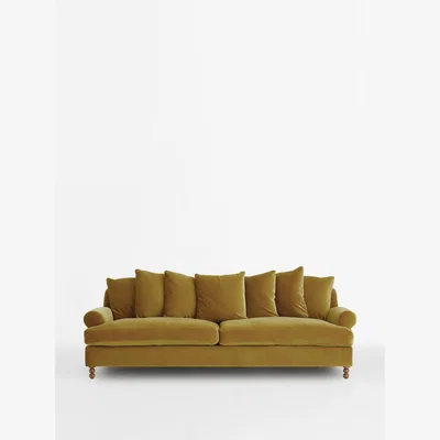 Soho Home Audrey 4-Seater Sofa, Velvet Ochre