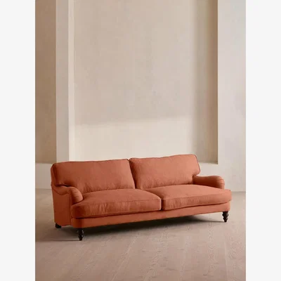 Soho Home Arundel Four Seater Sofa, Linen, Antique Rose