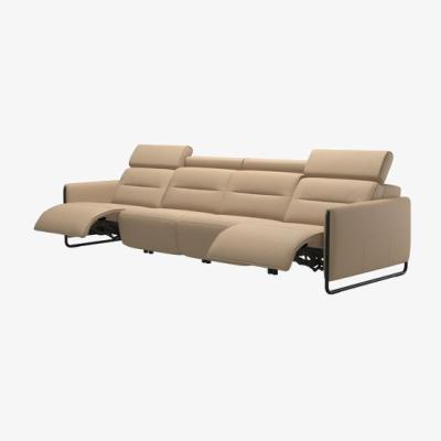 Woods Furniture Stressless Emily 4 Seater Sofa - Steel Arms Emily 4 Seater Sofa Steel Arm - PalomaCori Leather
