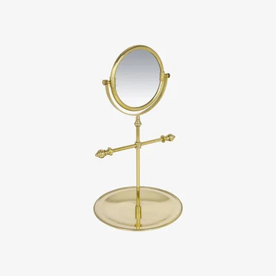 Amara Luxe - Freestanding Mirror with Jewellery Tray - Antique Gold