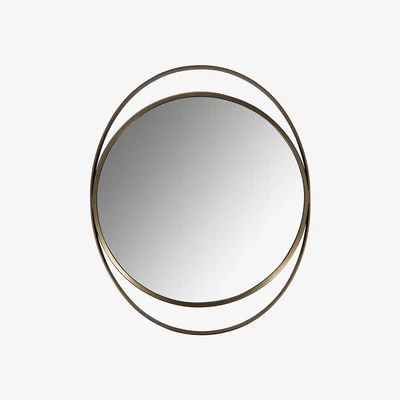 Amara Luxe - Oval Double Frame Mirror - Brass