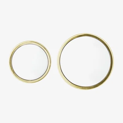 Amara Bloomingville - Art Deco Round Mirror - Gold - Set of 2