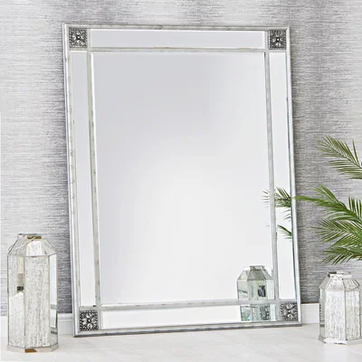 Chiltern Oak Furniture Sienna Silver Frame Leaner Mirror 115 x 145cm
