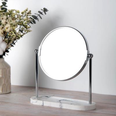 Dunelm Marble Pedestal Mirror and Storage Tray White
