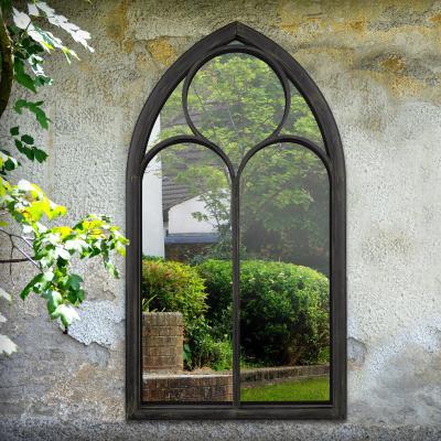 Dunelm Extra Large Gothic Black Stone Outdoor Mirror Black