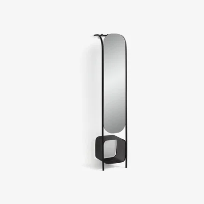 Habitat Habitat Jasper Freestanding Oval Mirror With Storage - Black
