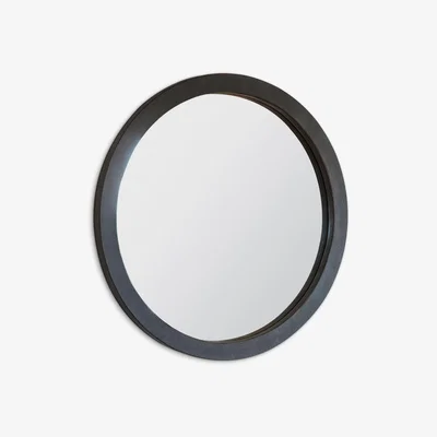 John Lewis Garfield Round Mirror, 61cm, Black
