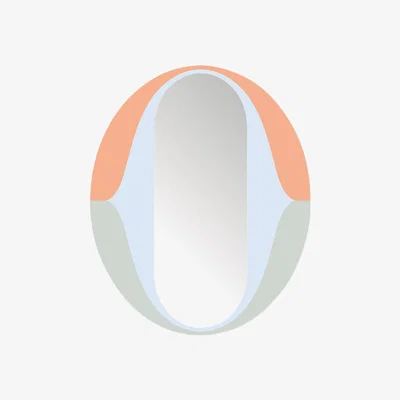 Made in Design The O self-sticking mirror - 48 x 39 cm by Domestic Multicoloured