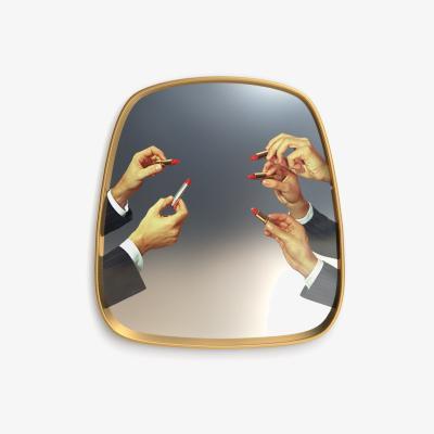 Made in Design Toiletpaper Mirror - / Lipsticks - 54 x 59 cm by Seletti Multicoloured/Gold/Mirror