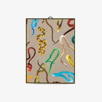Made in Design Toiletpaper Mirror - / Snakes - Medium H 30 cm by Seletti Multicoloured