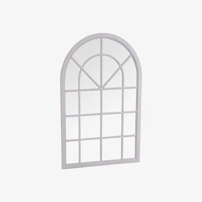 Oak&More Merida Grey Small Arched Window Mirror