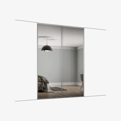 The Range Spacepro Frame Mirror 610MM Classic Sliding Door Kit - Silver/Mirror / 2