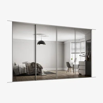 The Range Spacepro Frame With 762MM Mirror Classic Sliding Door Kit - Silver/Mirror / 4