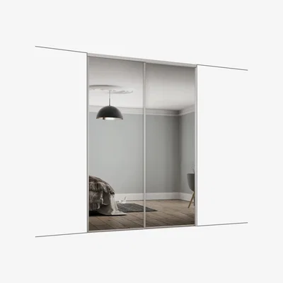 The Range Spacepro Frame With 914MM Mirror Classic Sliding Door Kit - Dove Grey/Mirror / 2