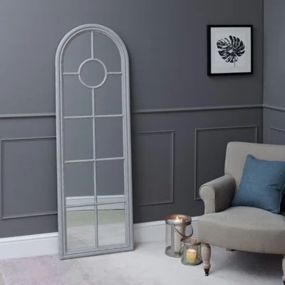 Woods Furniture Fleur Narrow Arched Framed Mirror Grey