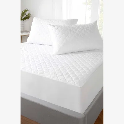 The Range Quilted Polyster Pillow Protector Pair - White