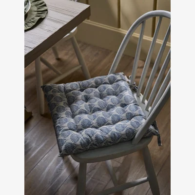Cox and Cox Swedish Blue Print Seat Pad