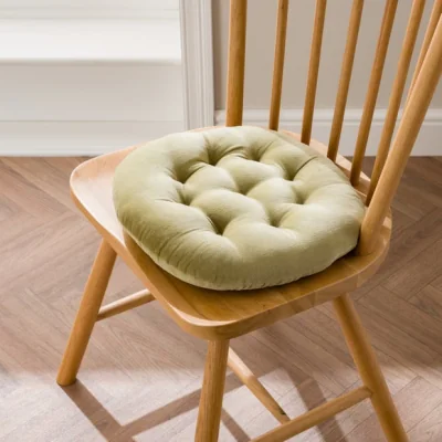 Dunelm Clara Round Velvet Seat Pad