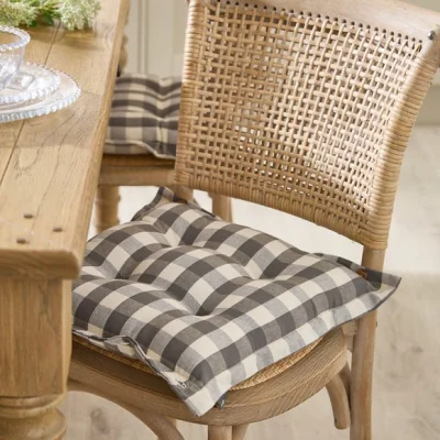 Dunelm Set of 2 Gingham Outdoor Seat Pads