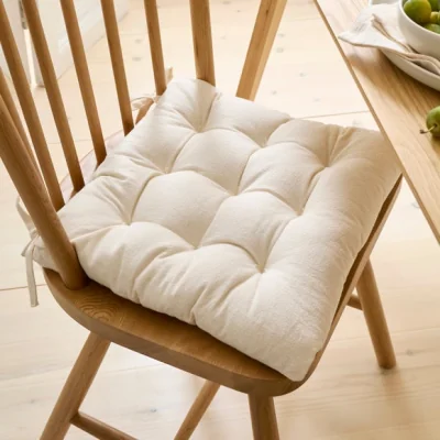 Dunelm Esme Washed Cotton Square Seat Pad