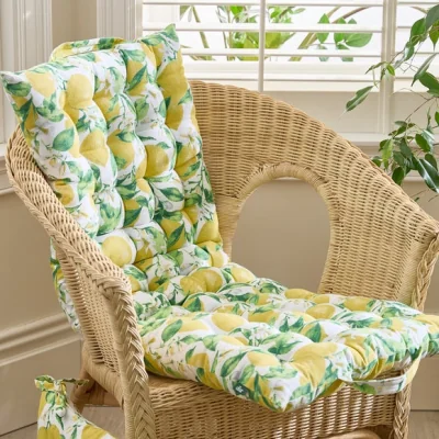 Dunelm Lemon Patterned Bench Pad