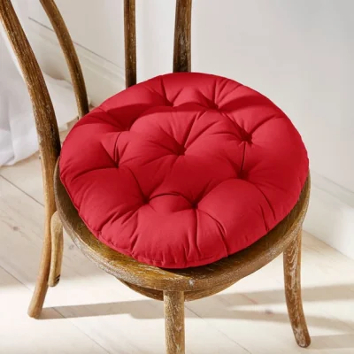 Dunelm Bistro Cotton Seat Pad Red
