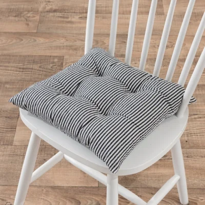 Dunelm Sculpted Stripe Seat Pad Navy