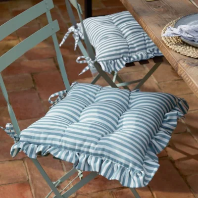 Dunelm Millie Ruffle Set of 2 Seat Pads