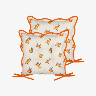 Dunelm Fruits Oranges Set of 2 Seat Pads