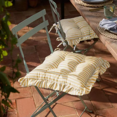 Dunelm Millie Ruffle Set of 2 Seat Pads