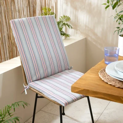 Dunelm Coastal Stripe Water Resistant Folding Seat Pad