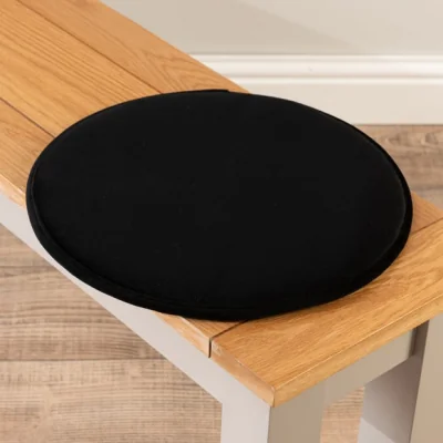 Dunelm Eliza Black Seat Pad Black